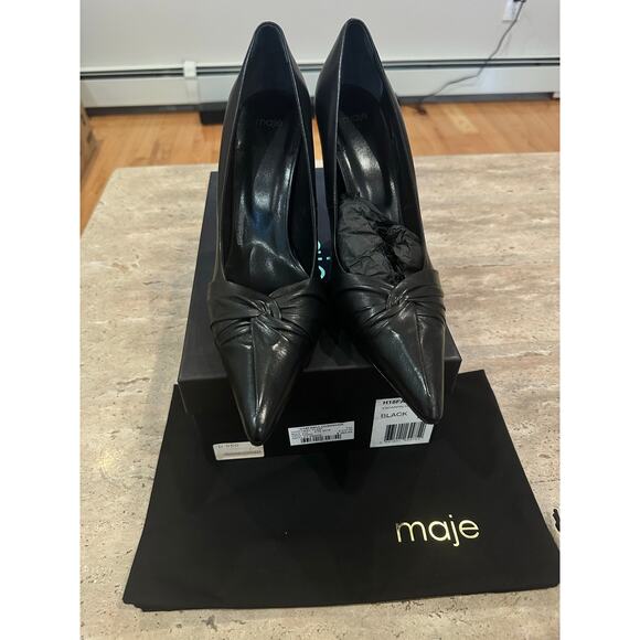 NEW Maje Fabulous Leather Pumps Black size 40 - Picture 9 of 10